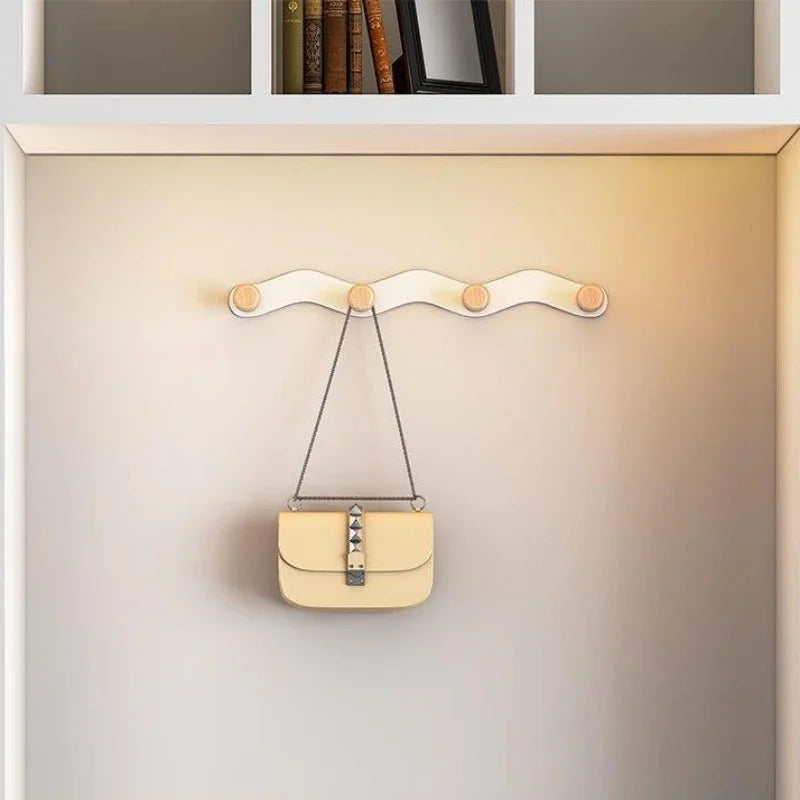 Creative Wave Shaped Wall Hook Rack No Drill Installation Round | 4 hooks NaLani