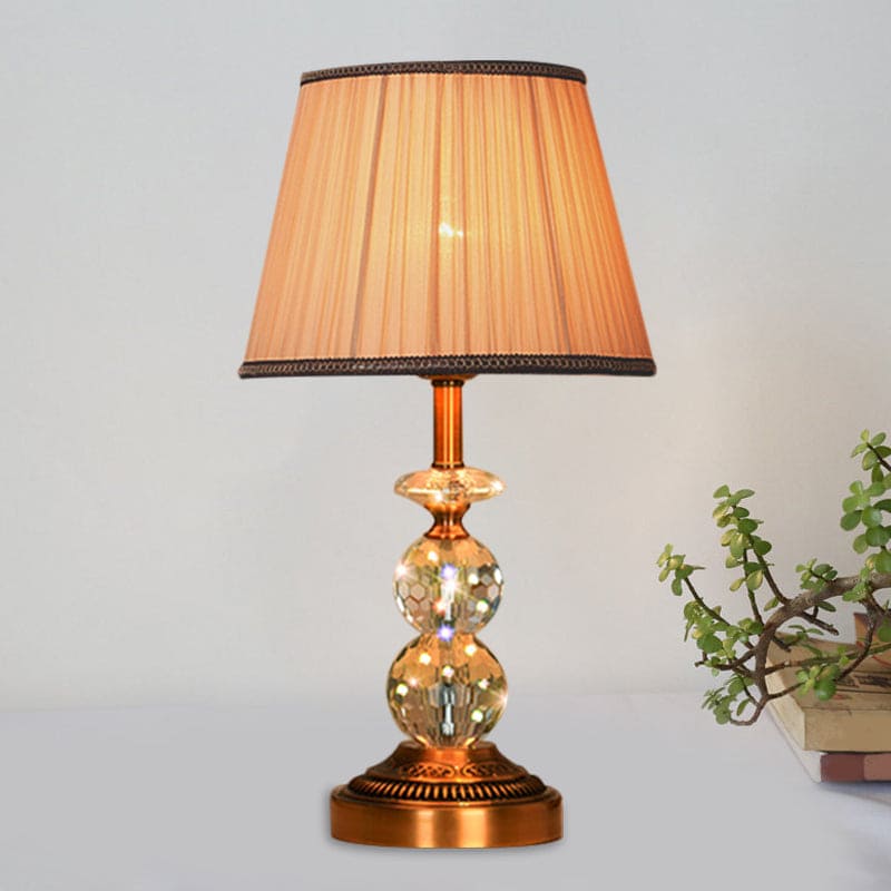 Crystal Table Lamp with Conical Shape and Cut Crystal Balls NALANI