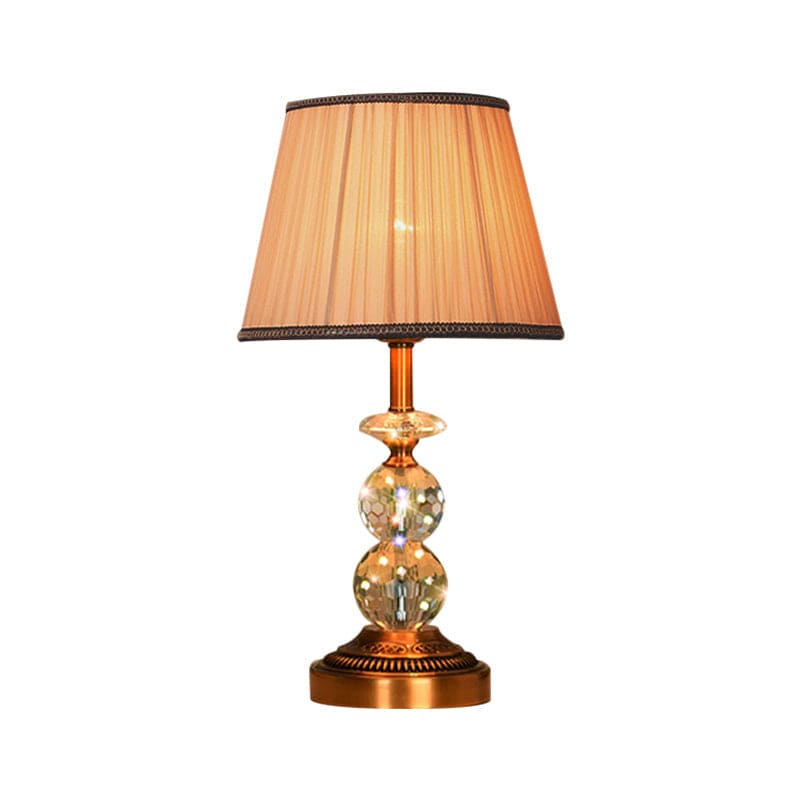 Crystal Table Lamp with Conical Shape and Cut Crystal Balls NALANI