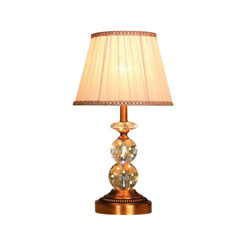 Crystal Table Lamp with Conical Shape and Cut Crystal Balls NALANI