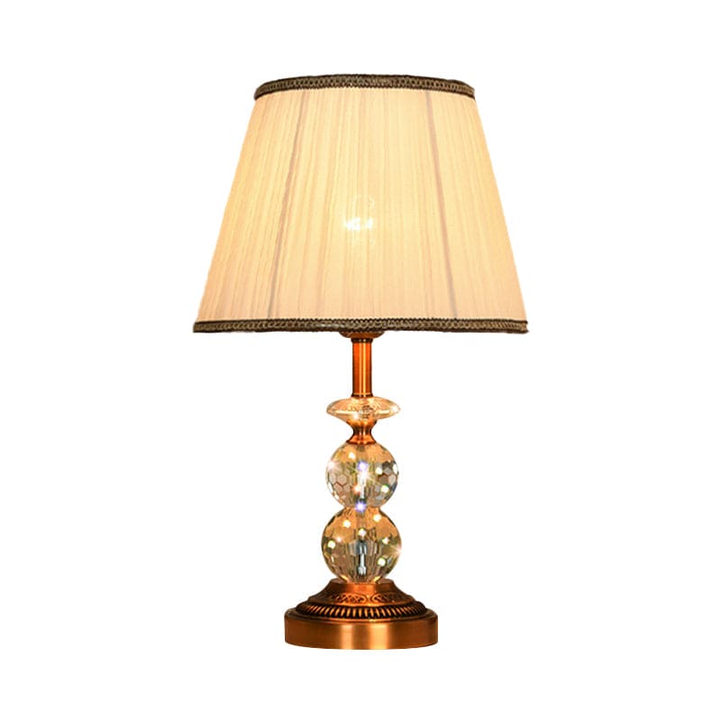 Crystal Table Lamp with Conical Shape and Cut Crystal Balls NALANI