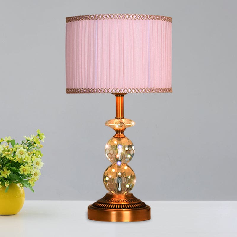 Crystal Table Lamp with Conical Shape and Cut Crystal Balls C NALANI