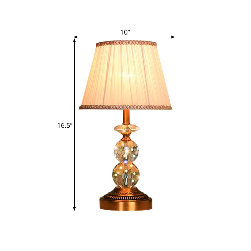 Crystal Table Lamp with Conical Shape and Cut Crystal Balls NALANI