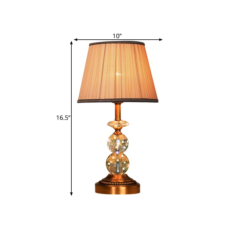 Crystal Table Lamp with Conical Shape and Cut Crystal Balls NALANI