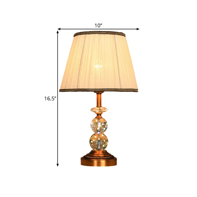 Crystal Table Lamp with Conical Shape and Cut Crystal Balls NALANI