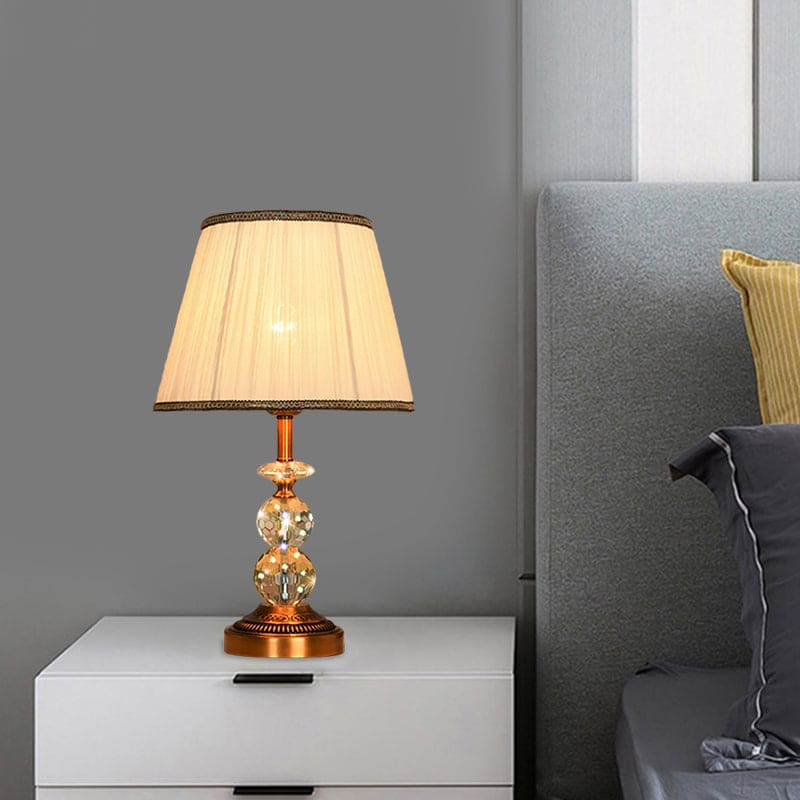 Crystal Table Lamp with Conical Shape and Cut Crystal Balls NALANI