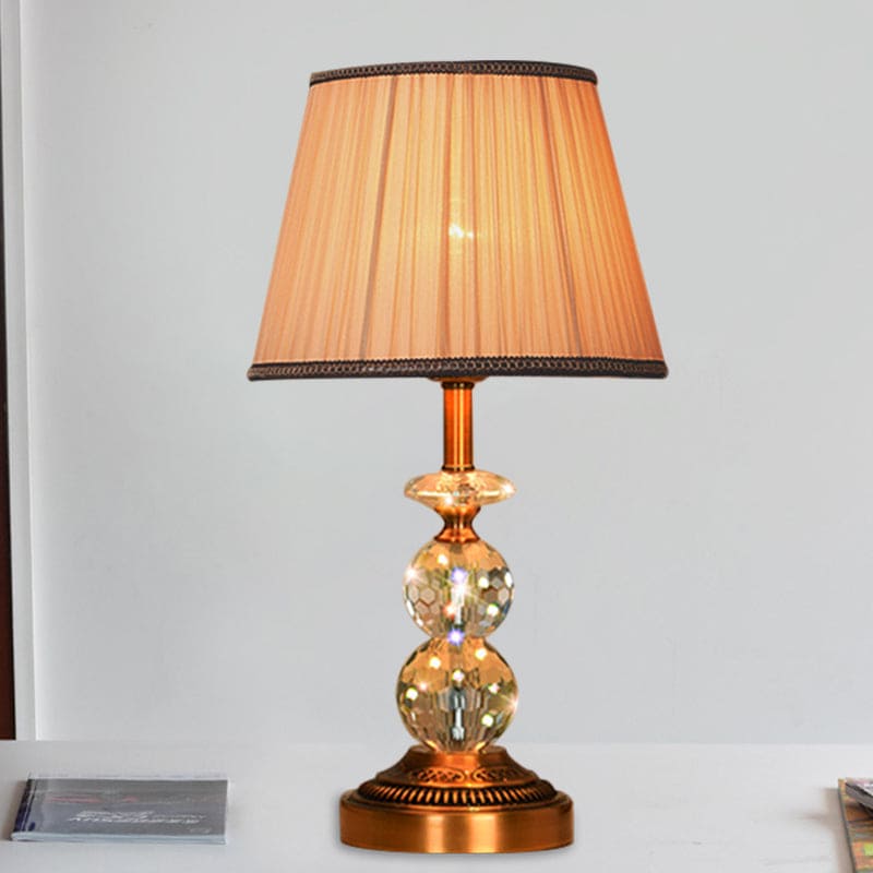 Crystal Table Lamp with Conical Shape and Cut Crystal Balls NALANI