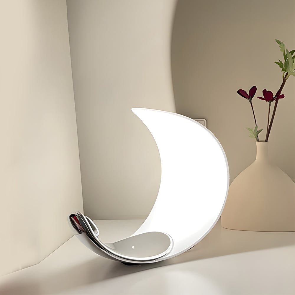 Curved Moon Shaped Aluminum LED Table Lamp Touch Dimmer NALANI