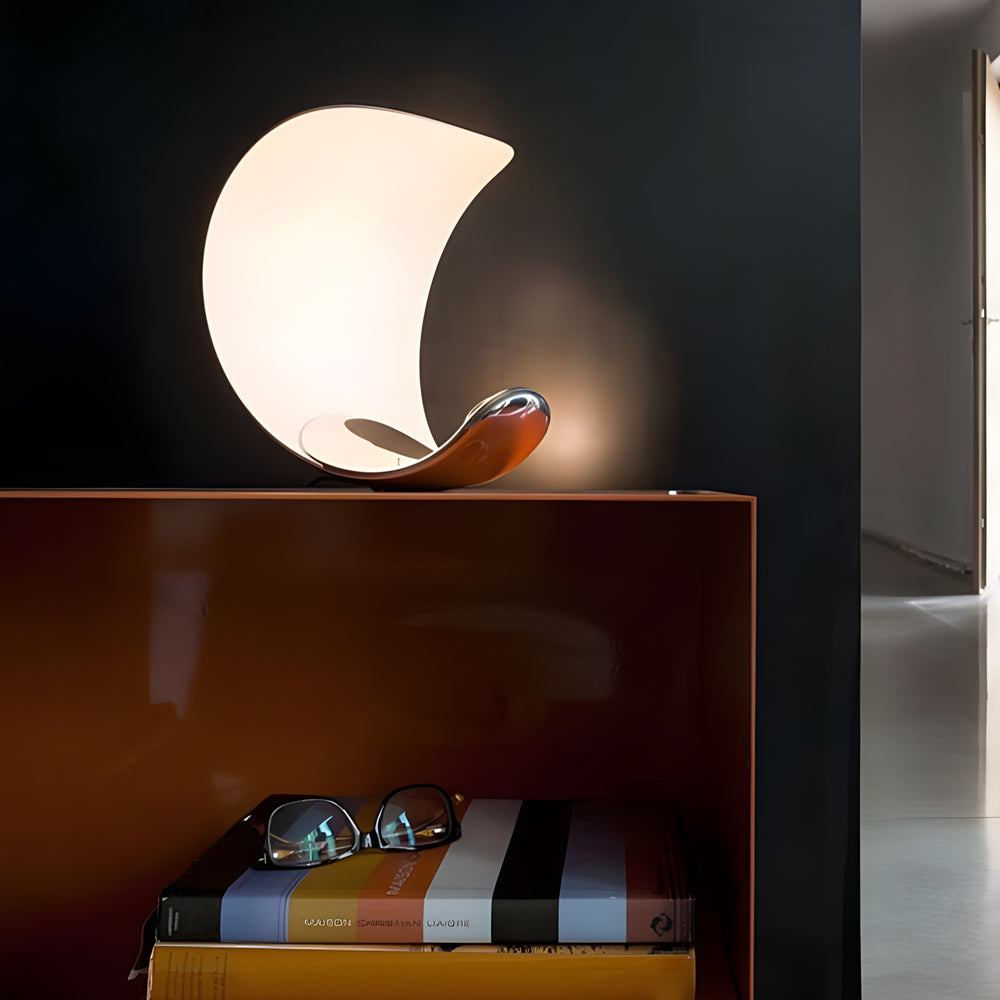 Curved Moon Shaped Aluminum LED Table Lamp Touch Dimmer NALANI