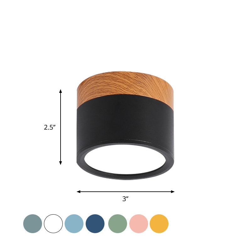 Cylindrical Flush Mount Ceiling Light Metal For Kitchen Bar NALANI