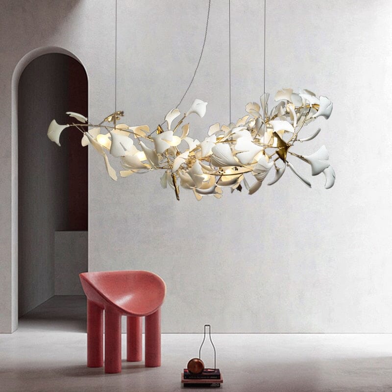 Diapole | Porcelain Leaves Pendant Light for Elegant Home Décor Linear-31.4" x 9.8" 80 x 25cm NALANI