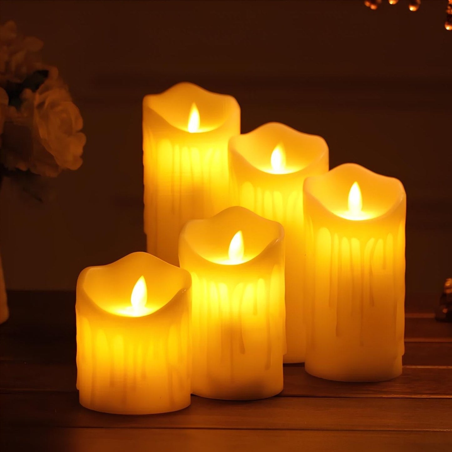 Elegant Flameless Block Candles for Cozy Ambiance and Décor Melting Candles - 5 pieces NaLani