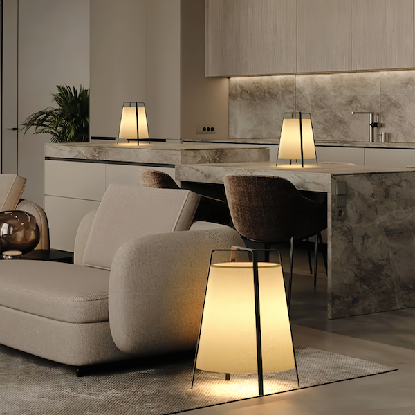 Elegant Floor Lamp for Bedroom Lighting and Home Decor Ambiance Large - Diam 18.89'' H 23.62'' NaLani