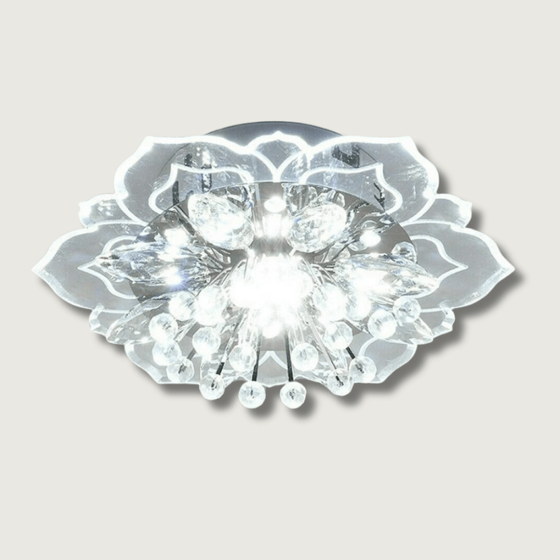 Elegant Floral LED Crystal Chandelier for Home Interior Lighting White NaLani