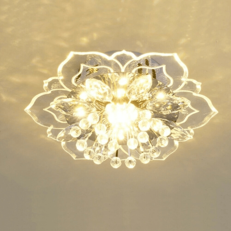 Elegant Floral LED Crystal Chandelier for Home Interior Lighting Warm NaLani