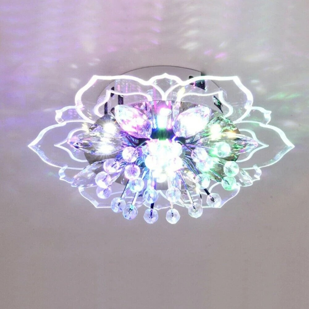 Elegant Floral LED Crystal Chandelier for Home Interior Lighting RGB NaLani