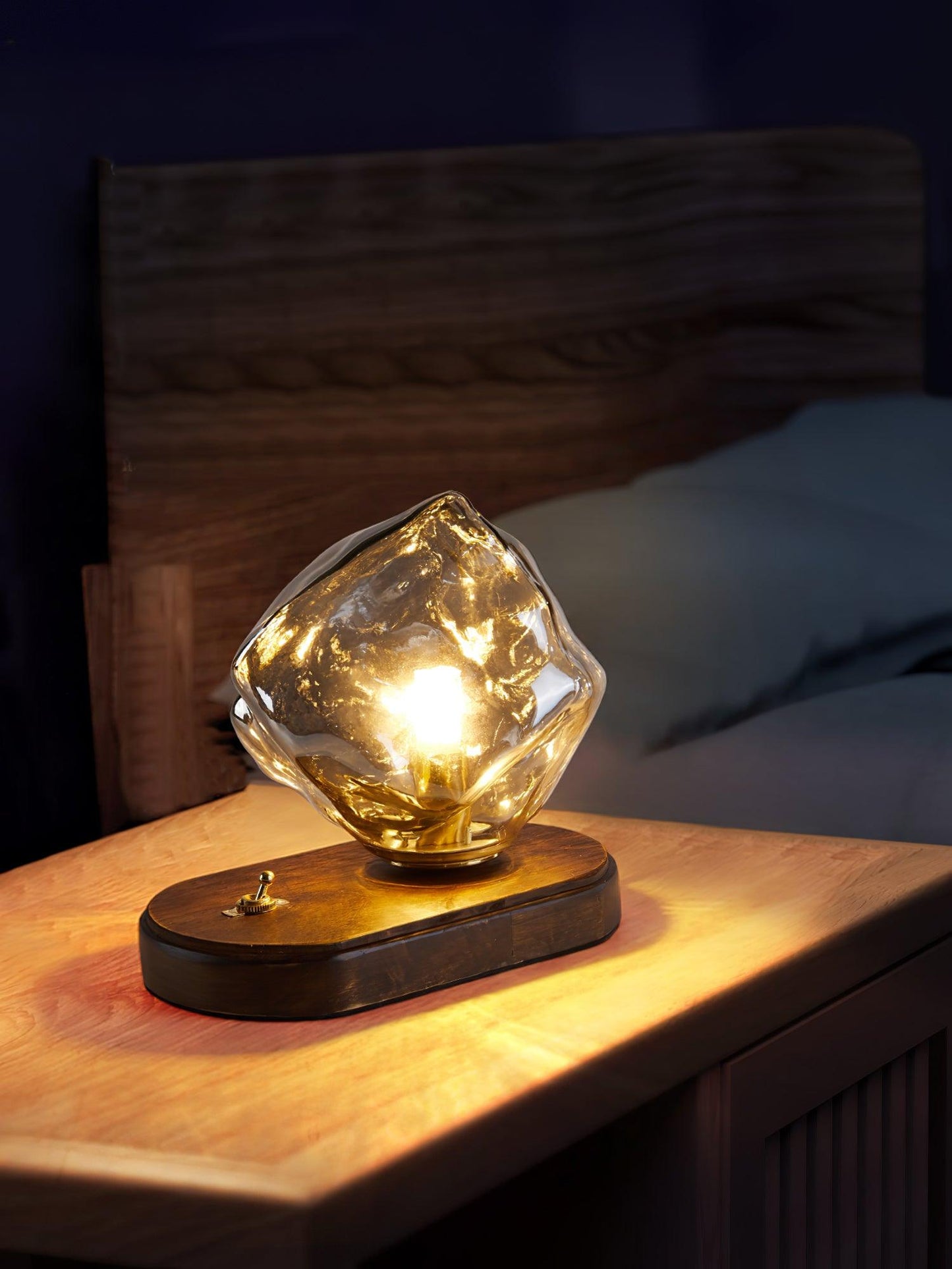 Elegant Glass Table Lamp for Home Lighting with Frosted Design NALANI