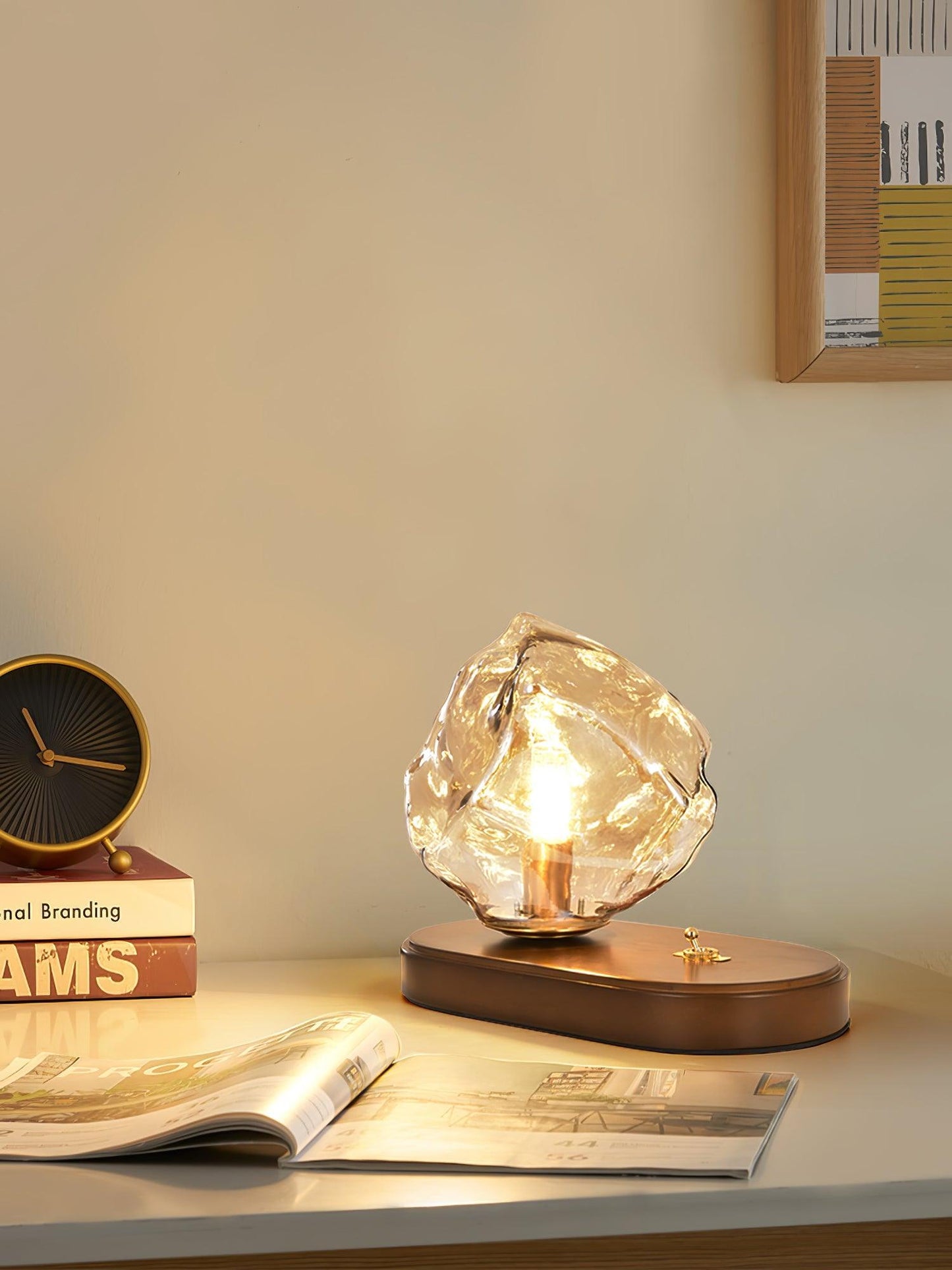Elegant Glass Table Lamp for Home Lighting with Frosted Design NALANI