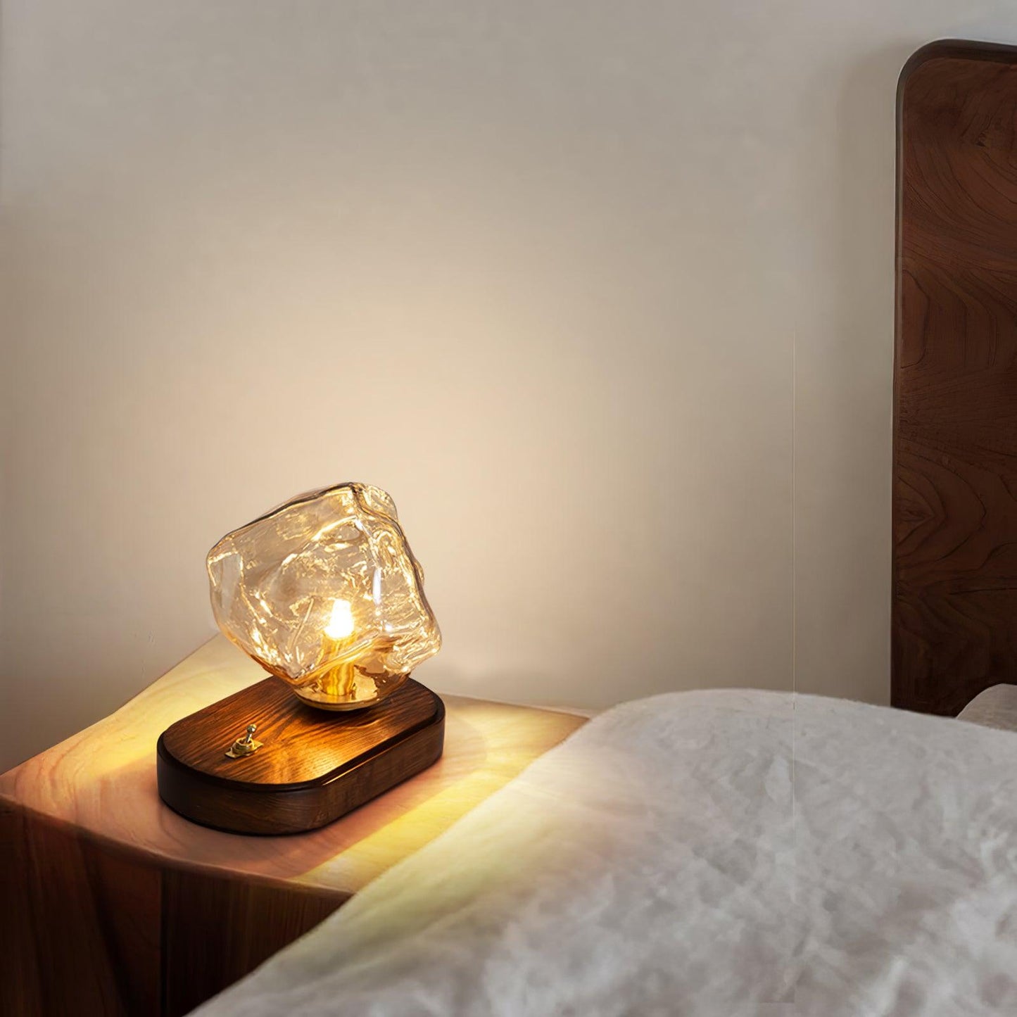 Elegant Glass Table Lamp for Home Lighting with Frosted Design NALANI