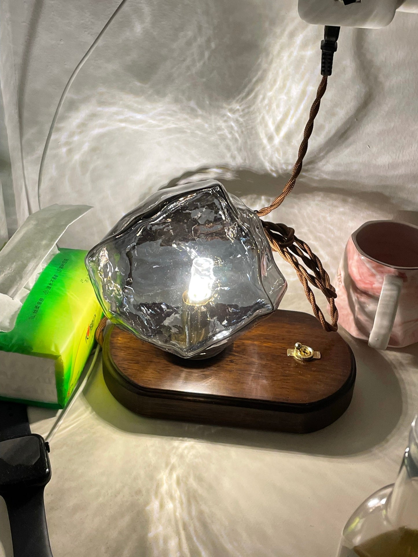 Elegant Glass Table Lamp for Home Lighting with Frosted Design NALANI