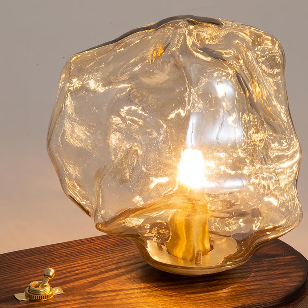 Elegant Glass Table Lamp for Home Lighting with Frosted Design NALANI
