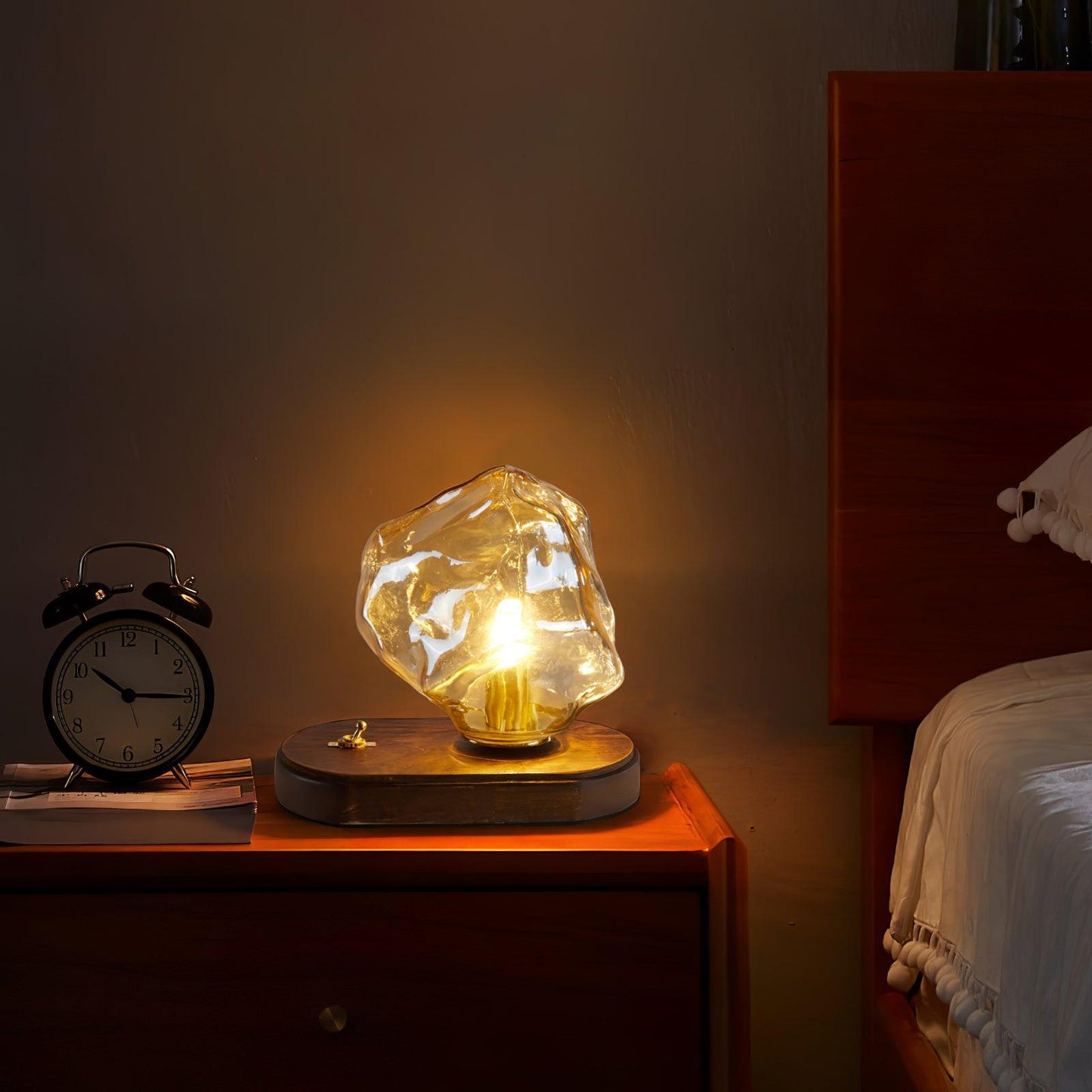 Elegant Glass Table Lamp for Home Lighting with Frosted Design NALANI