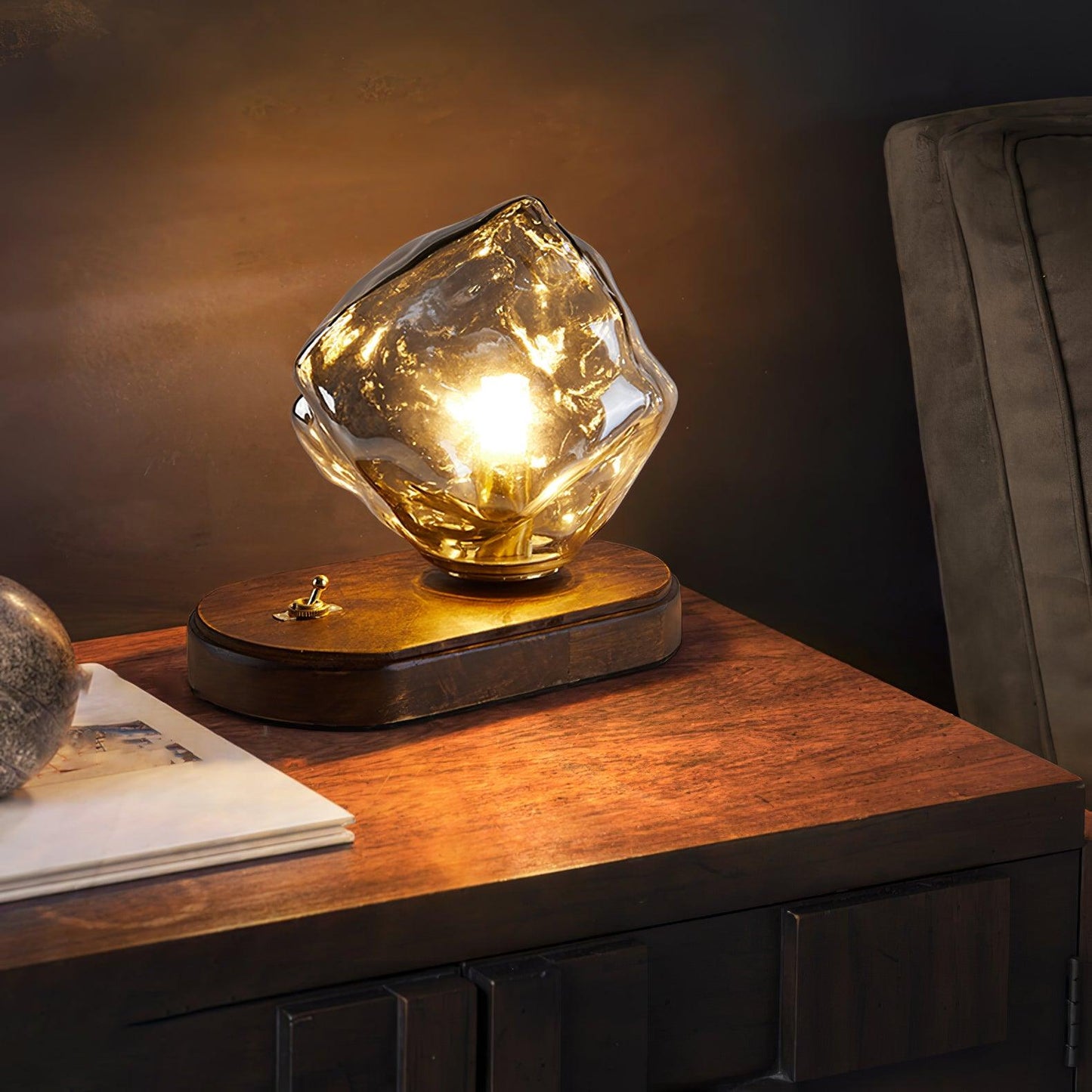 Elegant Glass Table Lamp for Home Lighting with Frosted Design NALANI