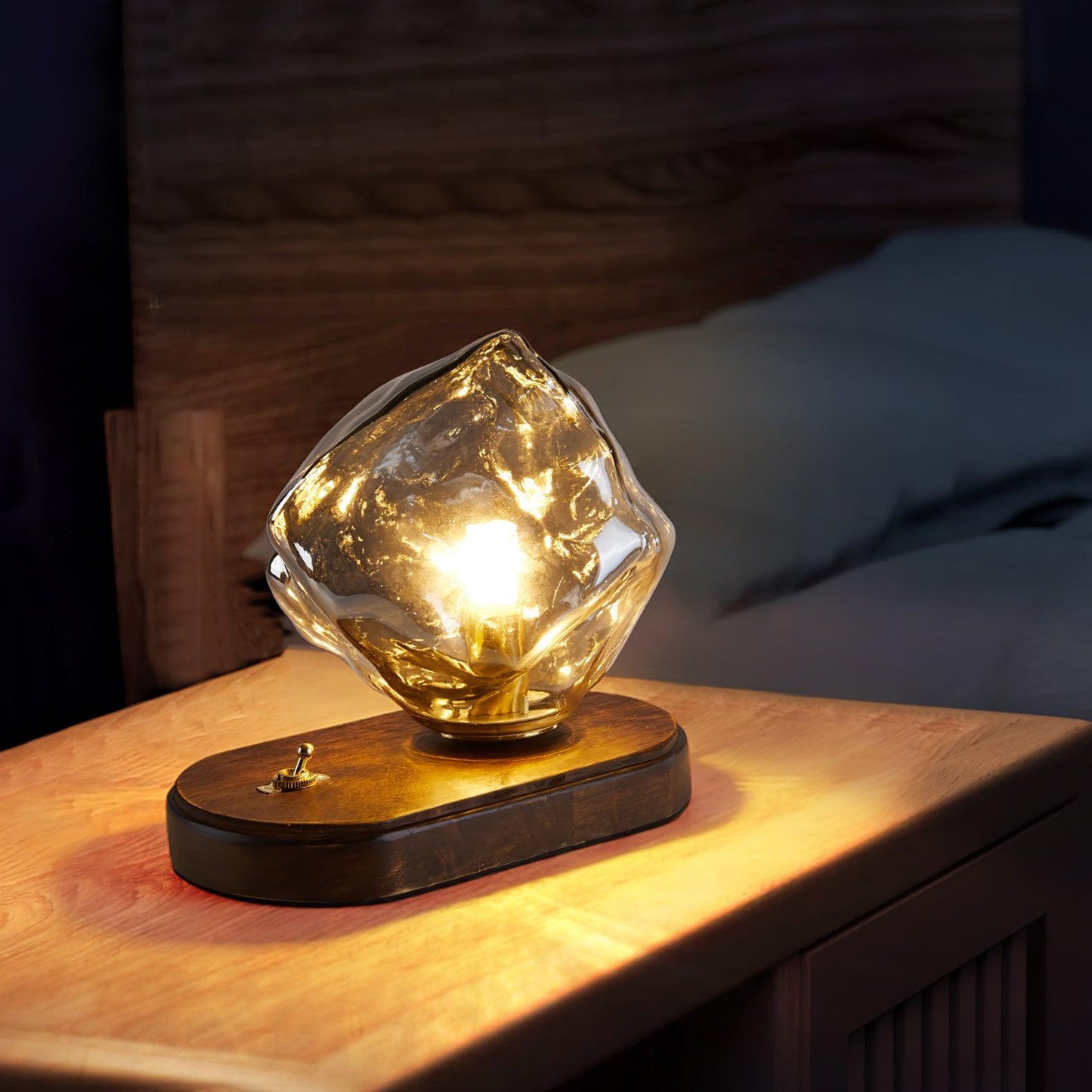 Elegant Glass Table Lamp for Home Lighting with Frosted Design NALANI