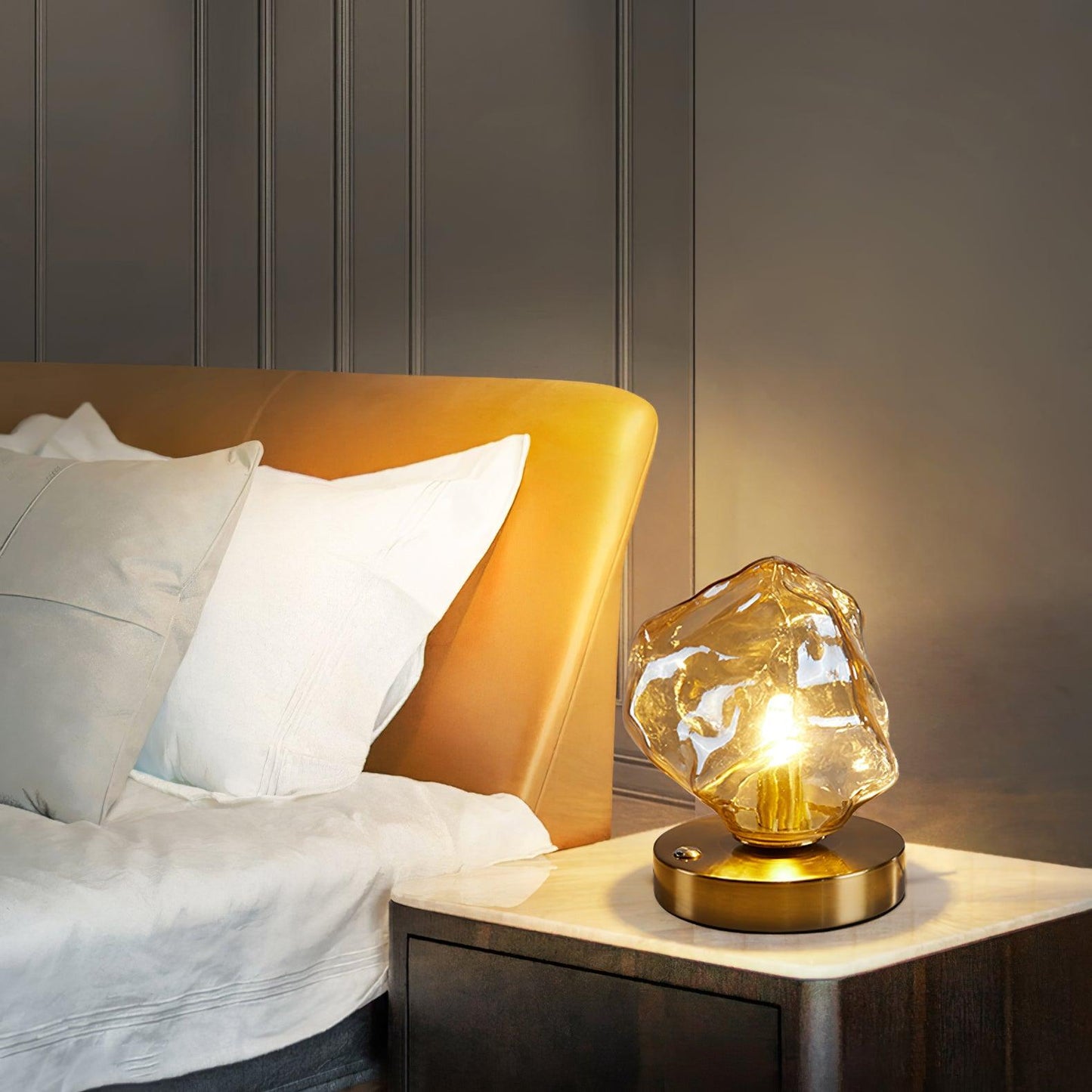 Elegant Glass Table Lamp for Home Lighting with Frosted Design NALANI