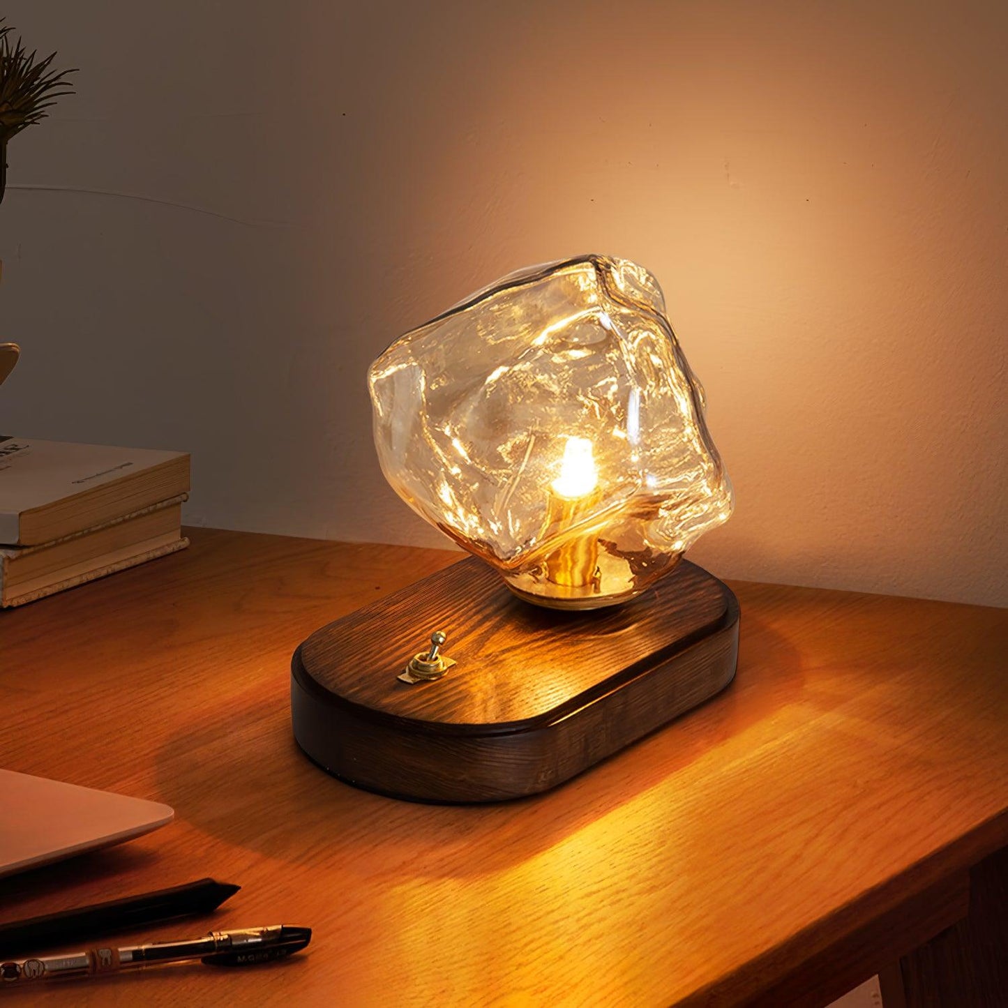Elegant Glass Table Lamp for Home Lighting with Frosted Design NALANI