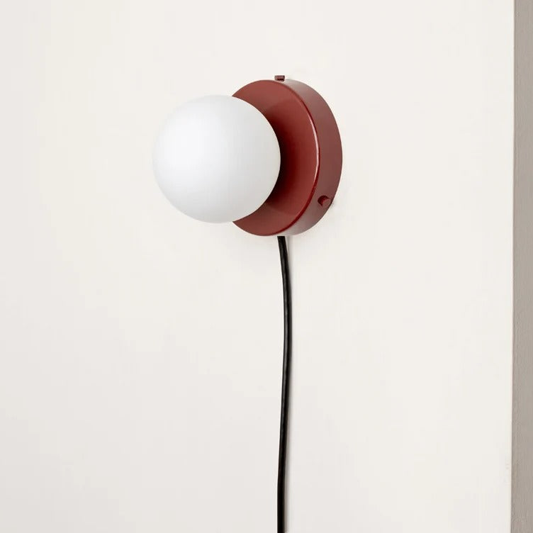 Elegant Glass Wall Lamp with Plug-In Design and LED Bulb With Plug - Red NaLani