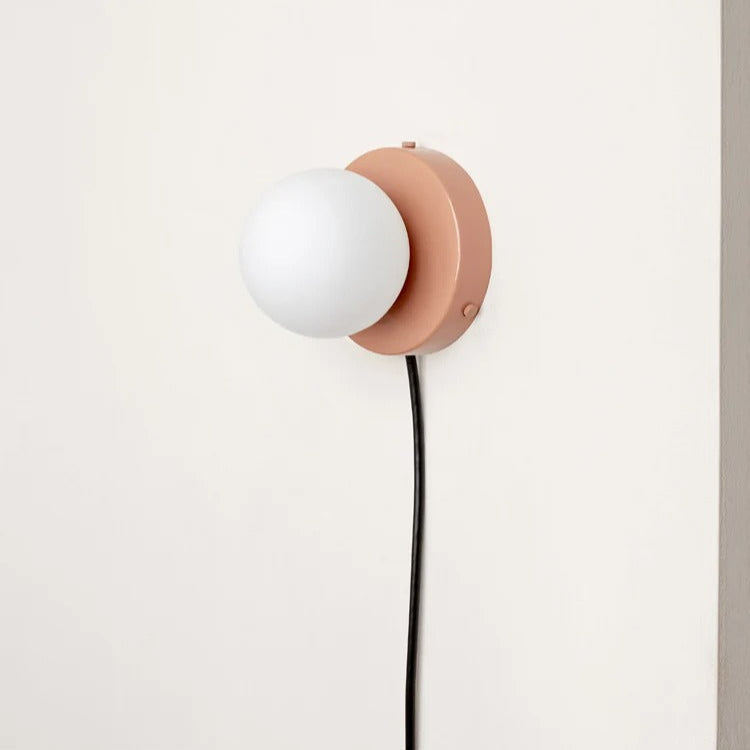 Elegant Glass Wall Lamp with Plug-In Design and LED Bulb With Plug - Pink NaLani