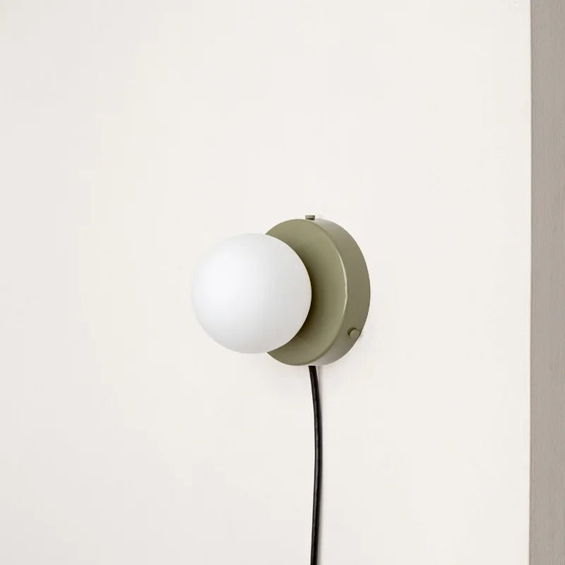 Elegant Glass Wall Lamp with Plug-In Design and LED Bulb With Plug - Green NaLani