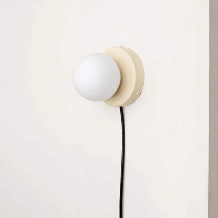Elegant Glass Wall Lamp with Plug-In Design and LED Bulb With Plug - White NaLani