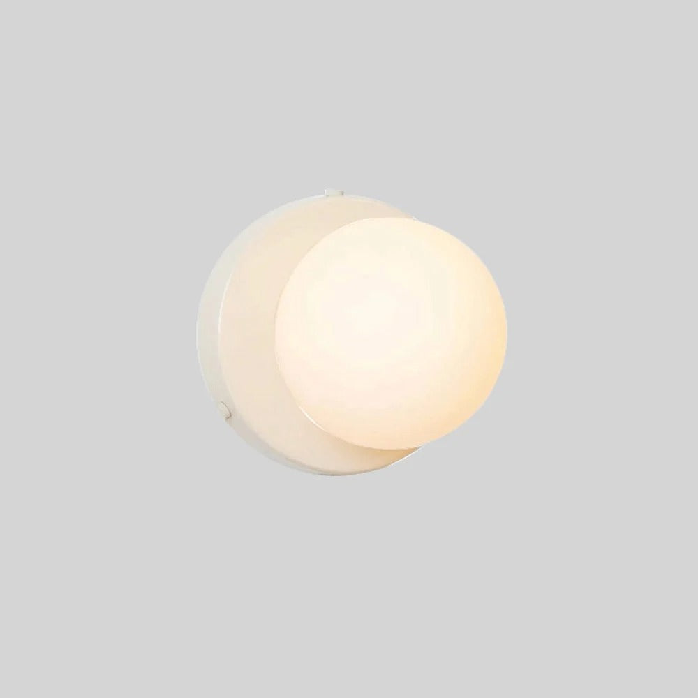 Elegant Glass Wall Lamp with Plug-In Design and LED Bulb No Plug - White NaLani