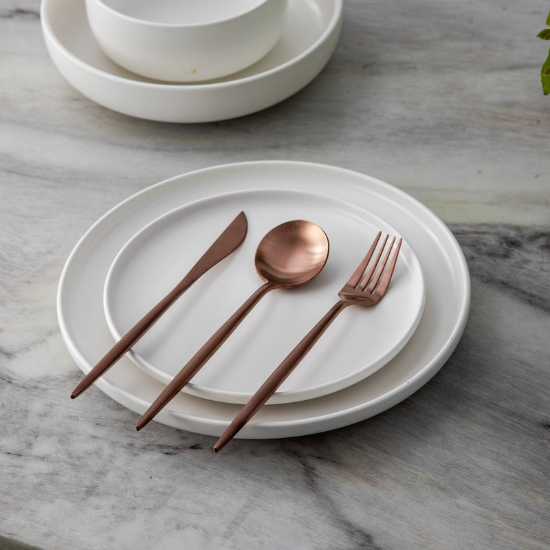 Elegant Golden Minimalist Cutlery Set For Modern Dining NALANI