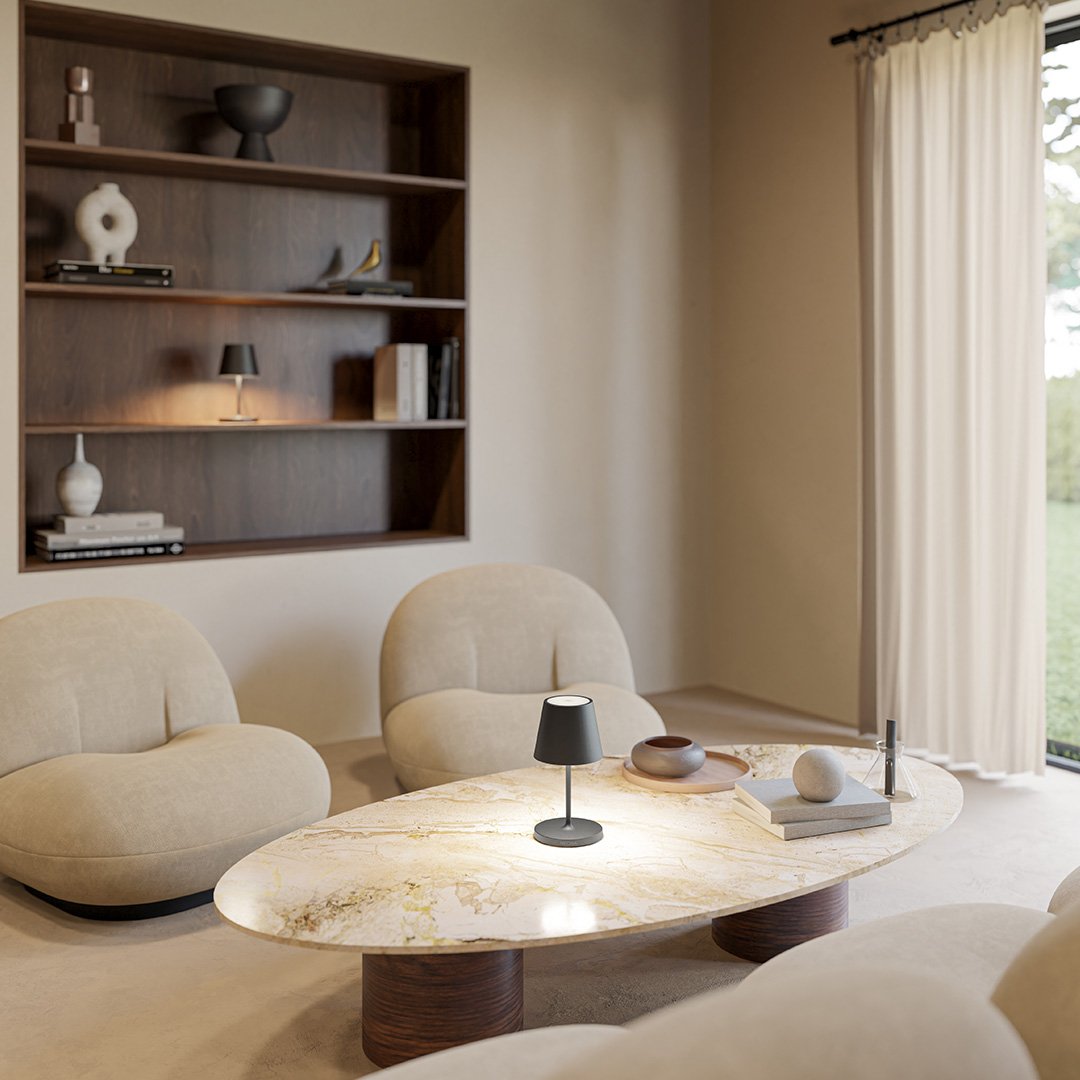Elegant LED Table Lamp with Touch Dimmer and Warm White Light NALANI