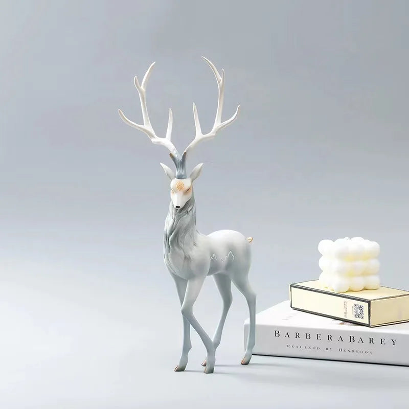 Elegant Reindeer Sculpture for Home Décor Cyan Standing NaLani