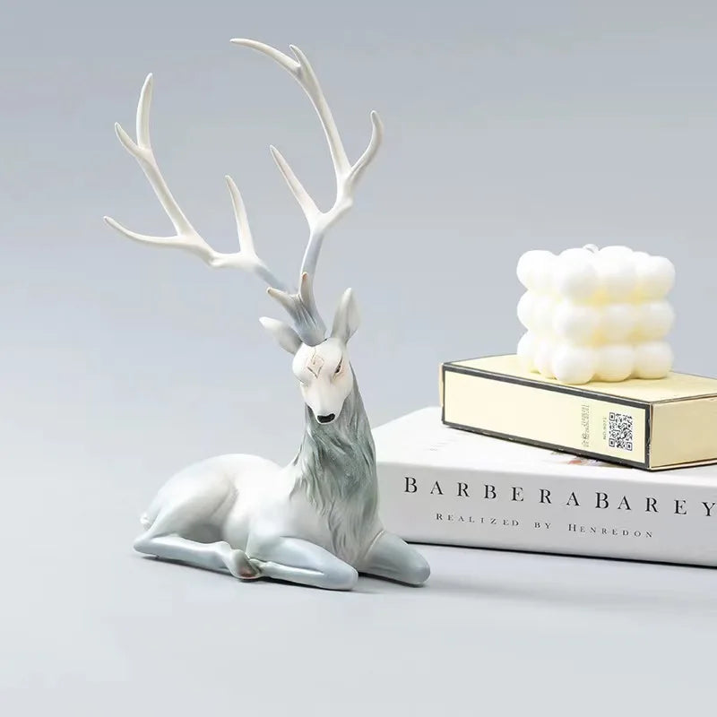 Elegant Reindeer Sculpture for Home Décor Cyan Sitting NaLani
