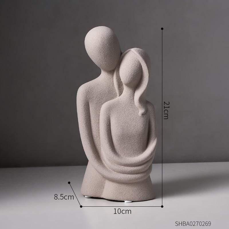 Elegant Resin Sculpture 8.5x10x21cm Modern Home Decor Piece Taupe NALANI