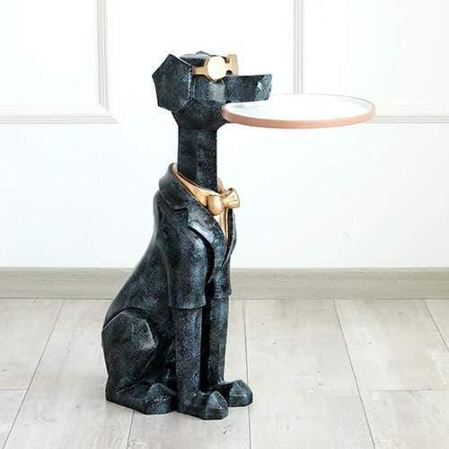 Elegant Dog Statue Storage Box for Stylish Home Decor and Organization Texture blue NALANI