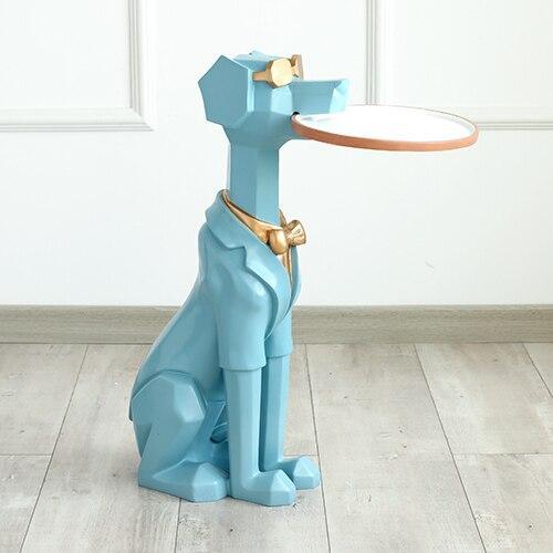 Elegant Dog Statue Storage Box for Stylish Home Decor and Organization Blue NALANI