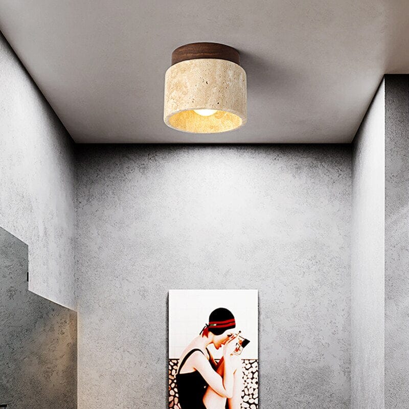 Elegant Yellow Marble Ceiling Light Fixture Modern Japanese Design NALANI