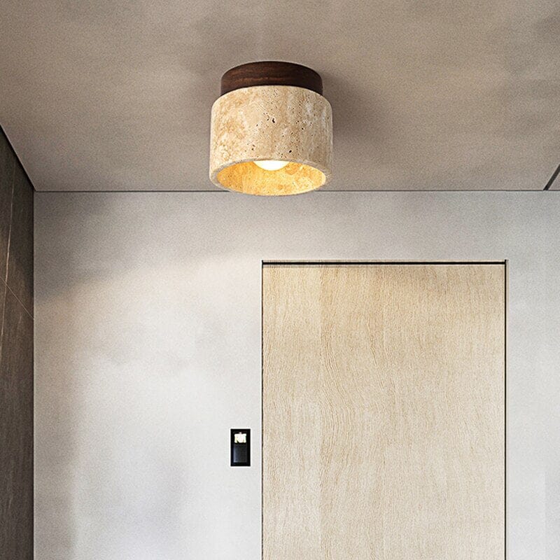 Elegant Yellow Marble Ceiling Light Fixture Modern Japanese Design NALANI