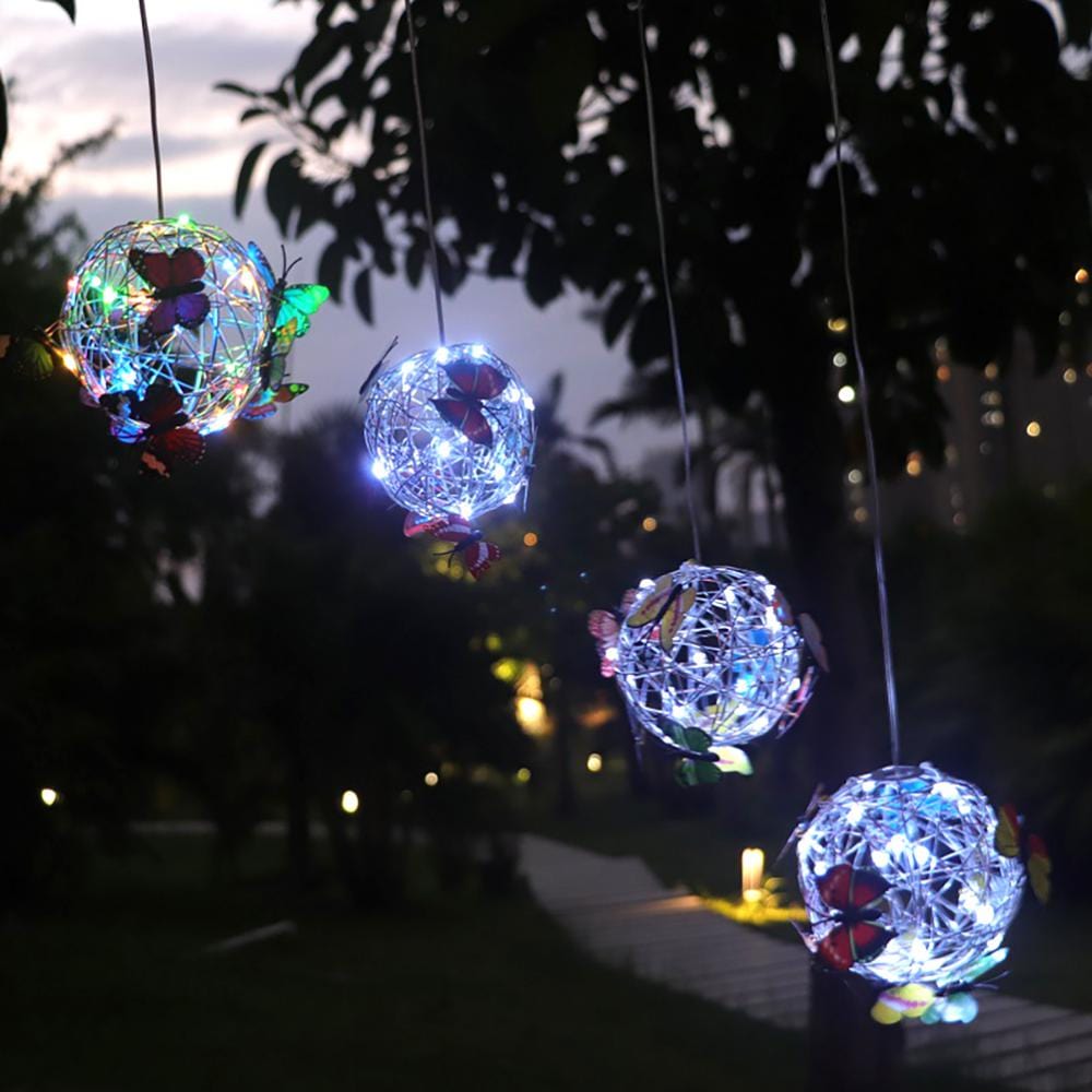 Enchanting Solar Garden Light With Butterflies Decorative Multicolour NALANI