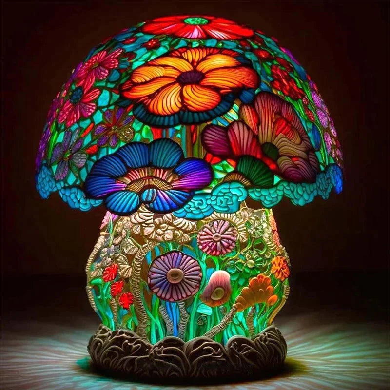 Enchanting Stained Glass Lamp For Calming Bedroom Glow Flower NALANI