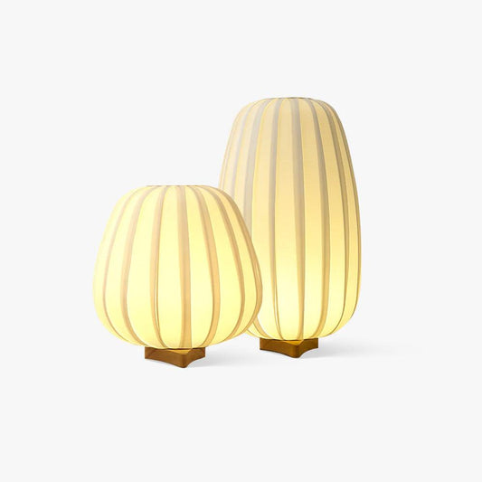 Fabric Minimalist Table Lamp With Bamboo Wood Design NALANI