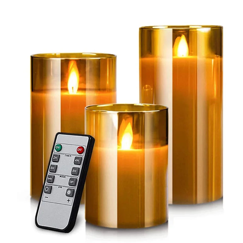Flameless LED Candle Set With Remote Control Flickering NALANI