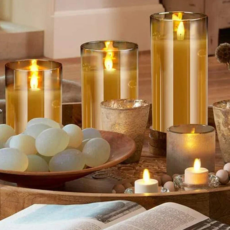 Flameless LED Candle Set With Remote Control Flickering NALANI