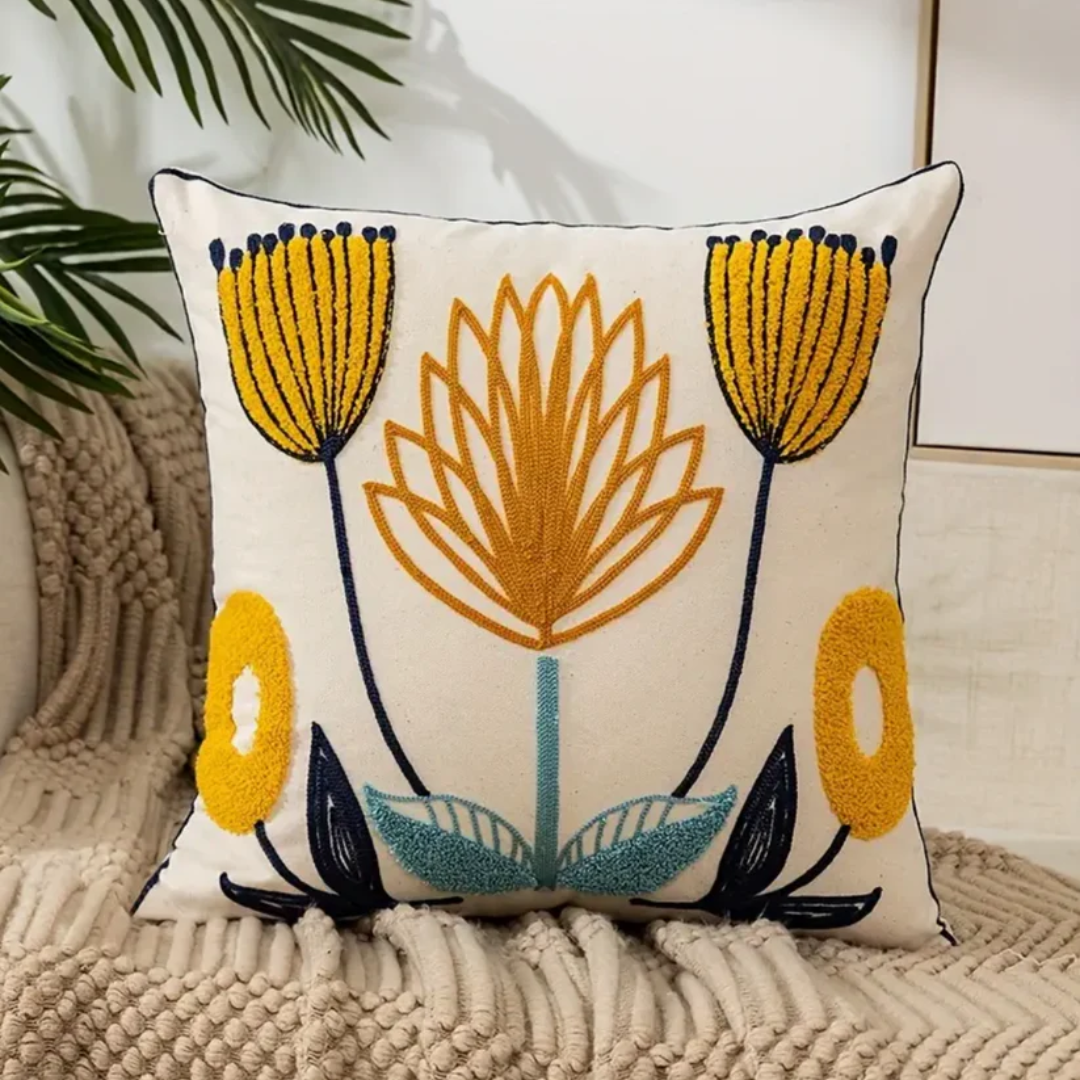 Floral Print Decorative Throw Pillow For Sofa Living Room B NALANI